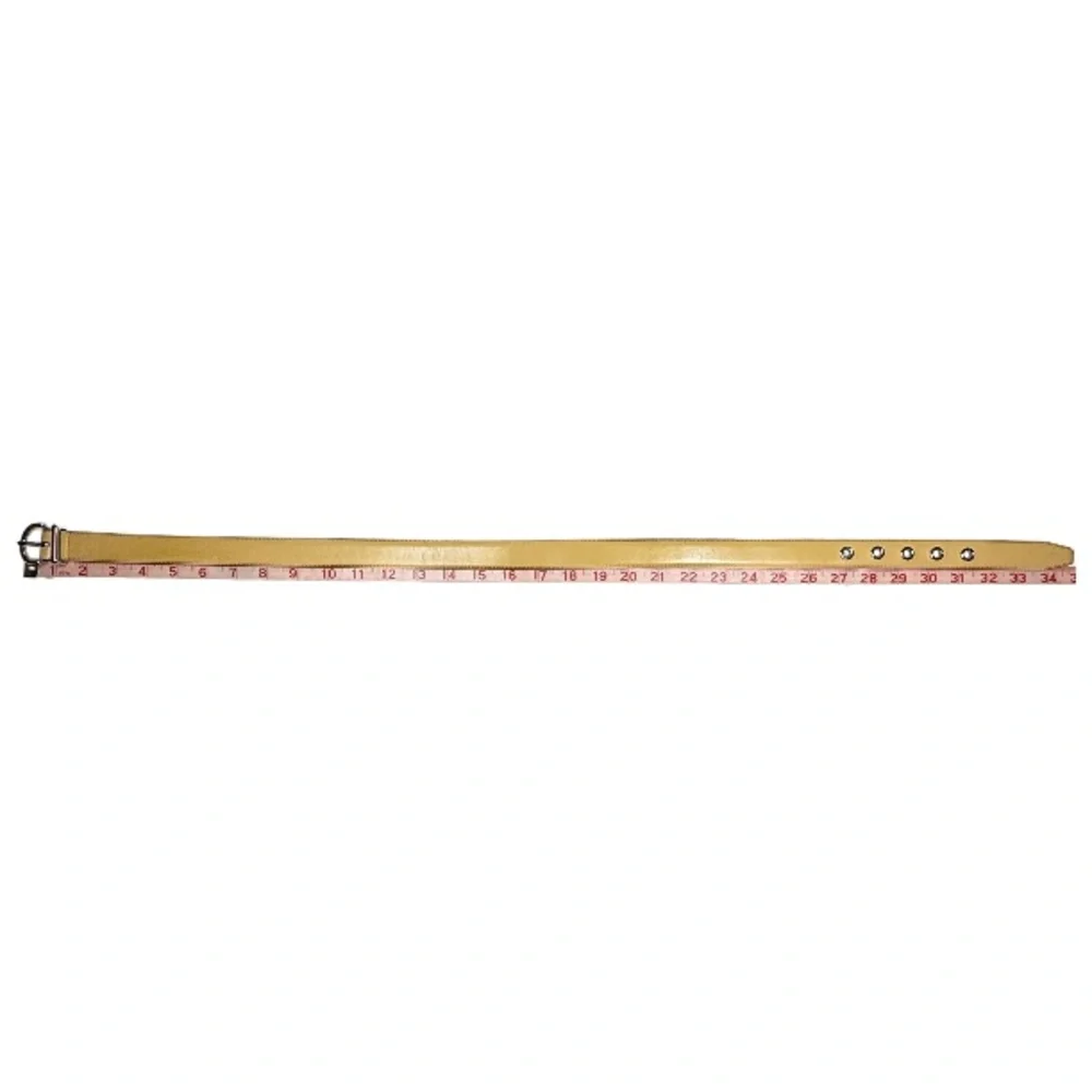 COACH | 3980 J3 Yellow Genuine Leather Brass Buckle Belt Small Classic Preppy